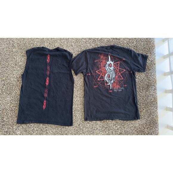 Lot Of 2 Black Band Tee Shirts SlipKnot Heavy Metal Rock Men’s Size Medium - Picture 2 of 6